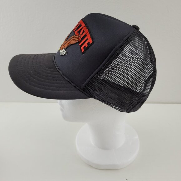 Vintage snapback hat Black "Quartzsite" with Flying Bald Eagle by Nissin Trucker - Picture 2 of 7